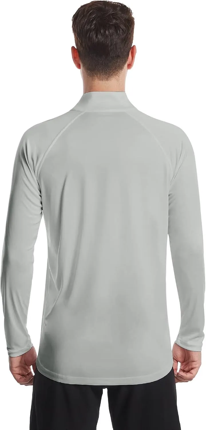 DAYOUNG Mens Zip Pullover UPF 50  Sun Protection Long Sleeve Hiking Fishing Outdoors Performance T-Shirt