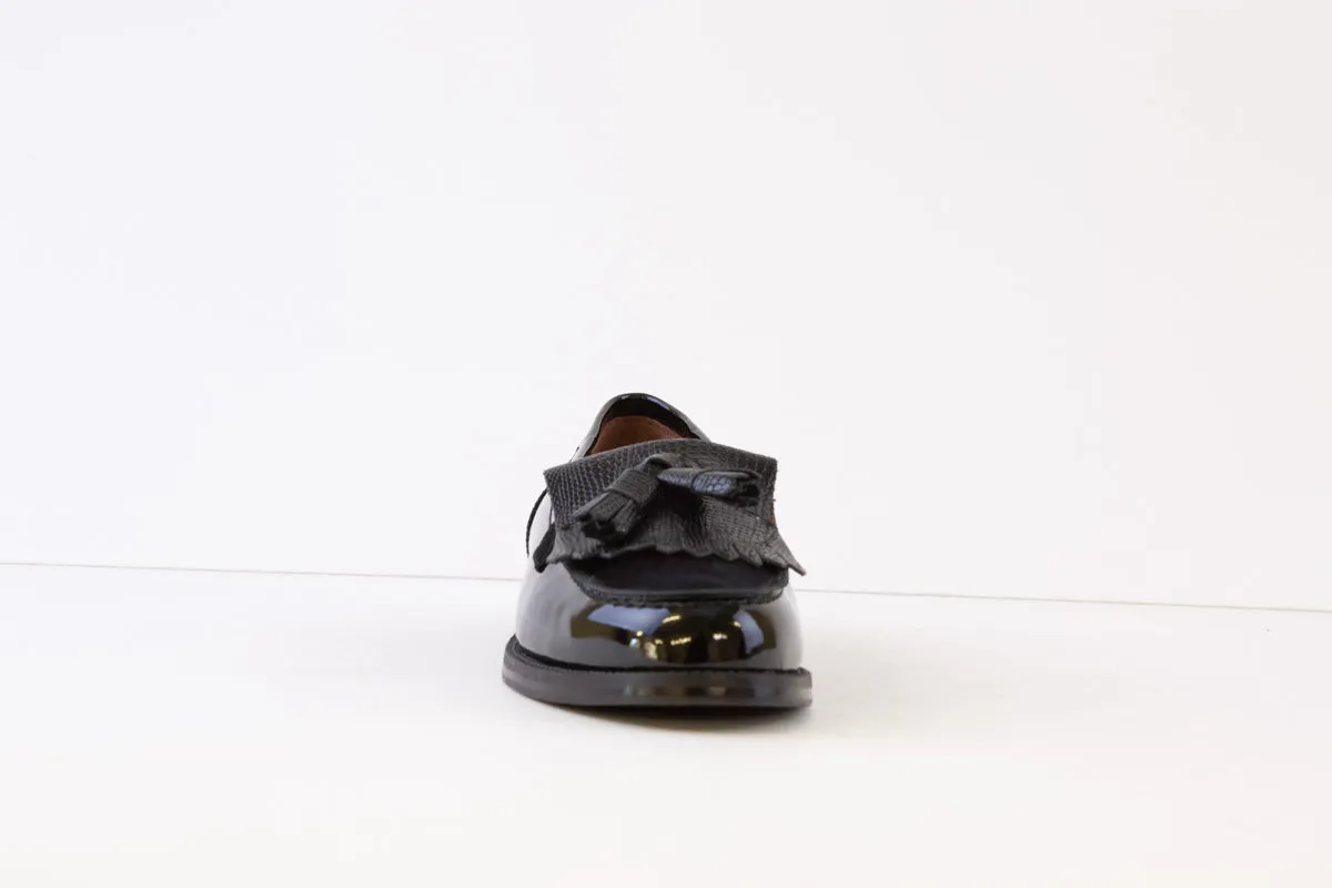 DIEGO BELLINI - 651C FLAT FASHION LOAFER - BLACK PATENT LEATHER
