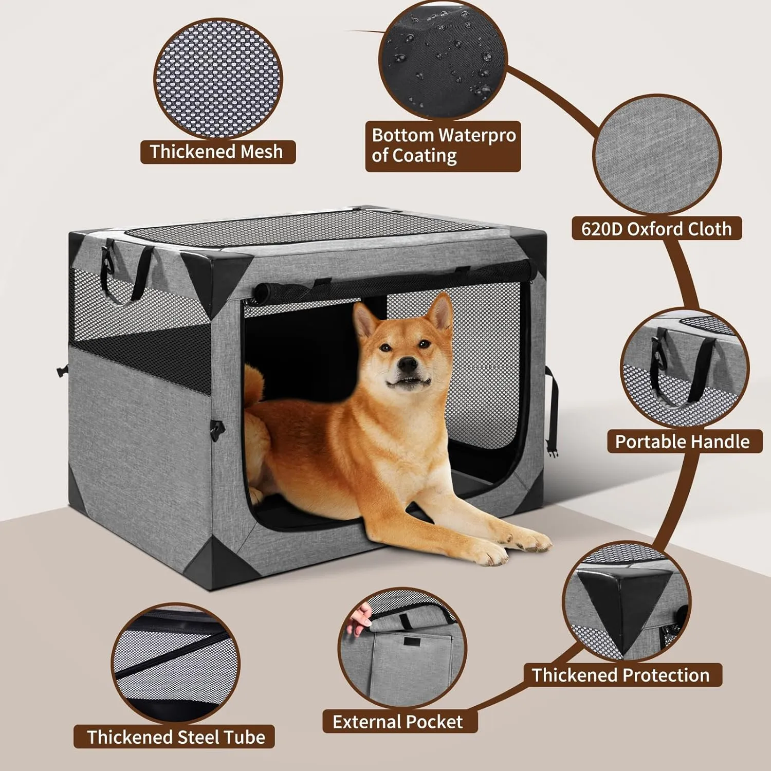 Dog Crate,36x25x25 Inch Large Dog Crate for Large or Medium Dogs, Portable and Foldable Design of Dog Cage, Perfect for Travel