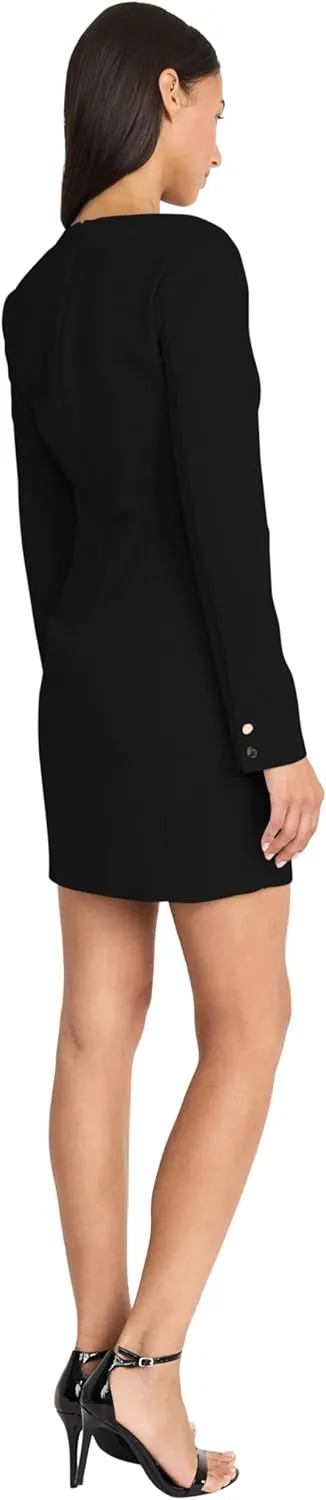 Donna Morgan Women's Elegant Long Sleeve Mini Fitted Silhouette with High Neckline-Versatile Cocktail Dress