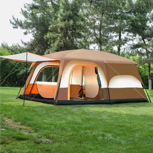 Double Layer Camping Tent Instant Pop Up Tent Waterproof Windproof Family Dome Tent with Rainfly for Outdoor Mountaineering Hunting Hiking Adventure Travel