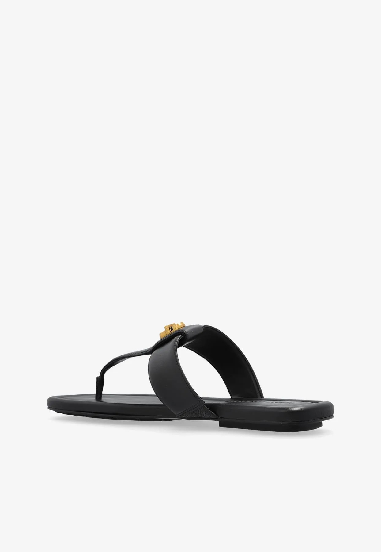 Dual T-Strap Leather Flat Sandals