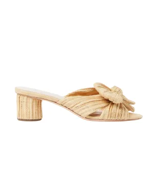 Emilia Pleated Knot Mule in Natural
