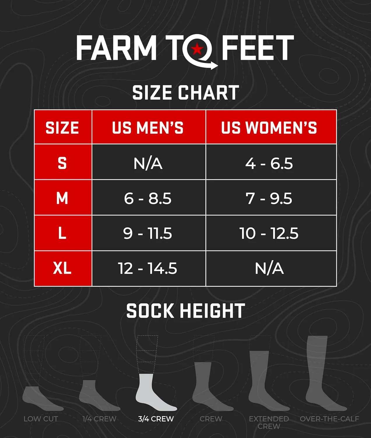 Farm to Feet Unisex Denver MW 3/4 Crew Merino Wool Hiking Socks