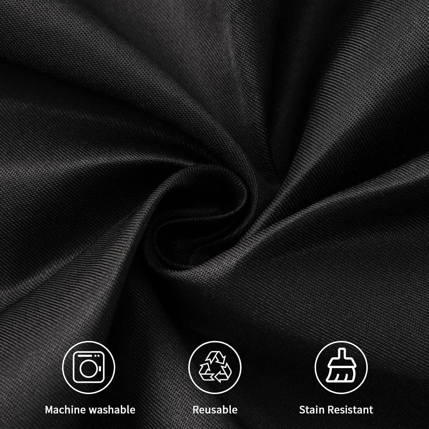 Fixwal 120 Inch Black Round Tablecloth, 6 Pack Round Table Cloth Polyester Fabric Washable Table Covers for Wedding, Party, Banquet, Dining, Birthday Events