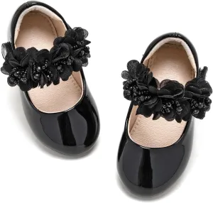Flaryzone Toddler/Little Girls' Ballerina Flat Mary Jane Princess Dress Shoes - Wedding School Party