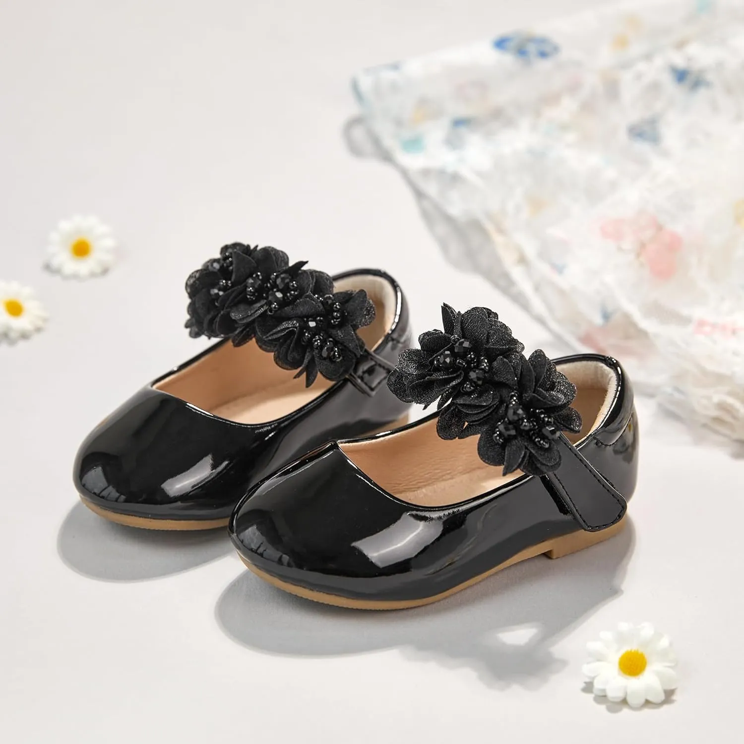 Flaryzone Toddler/Little Girls' Ballerina Flat Mary Jane Princess Dress Shoes - Wedding School Party