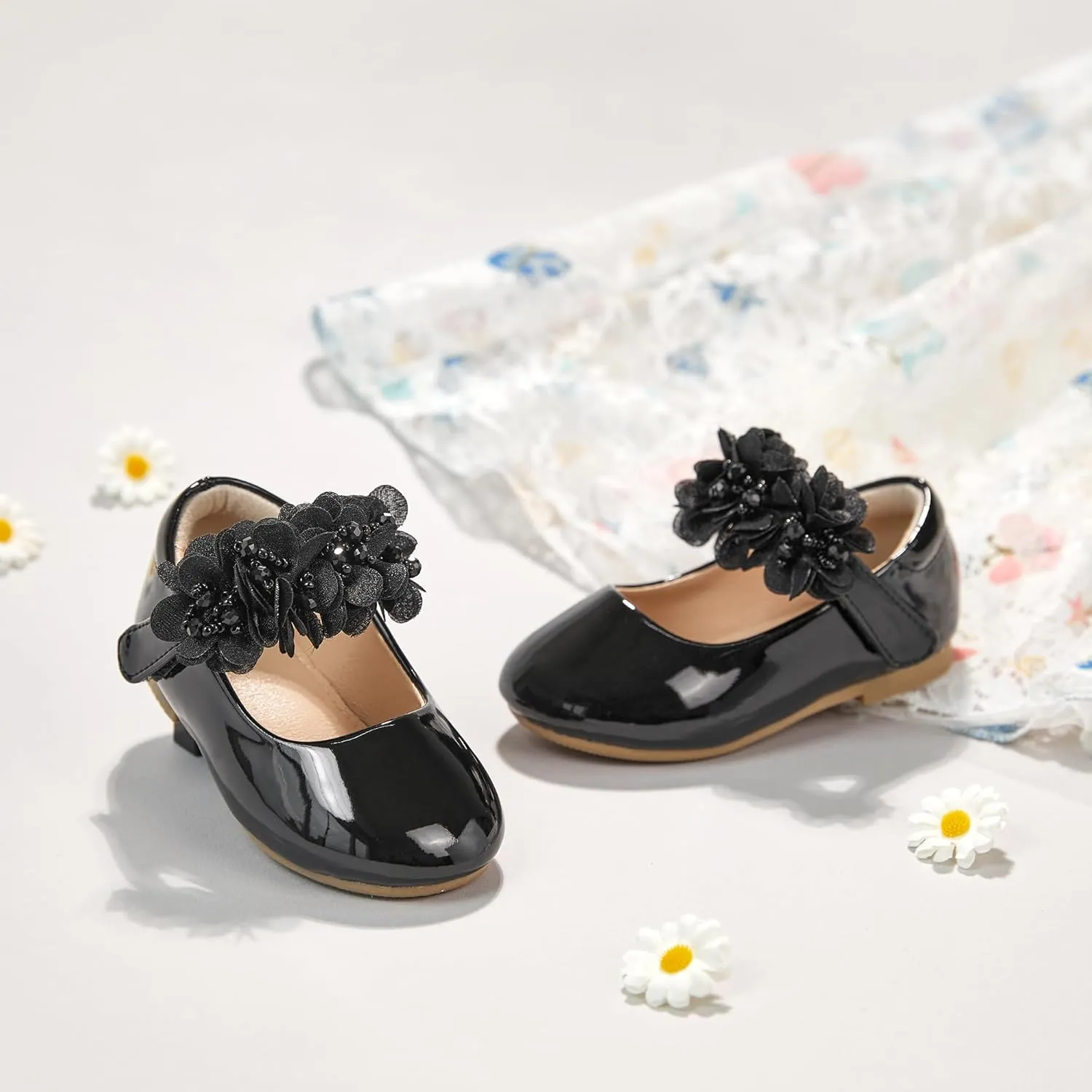 Flaryzone Toddler/Little Girls' Ballerina Flat Mary Jane Princess Dress Shoes - Wedding School Party