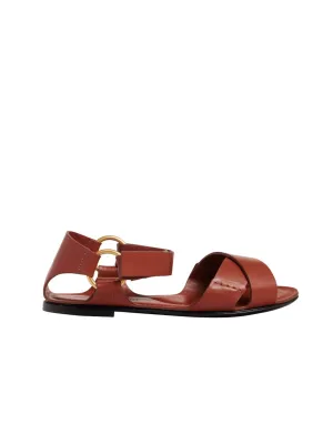 Flat sandal cognac