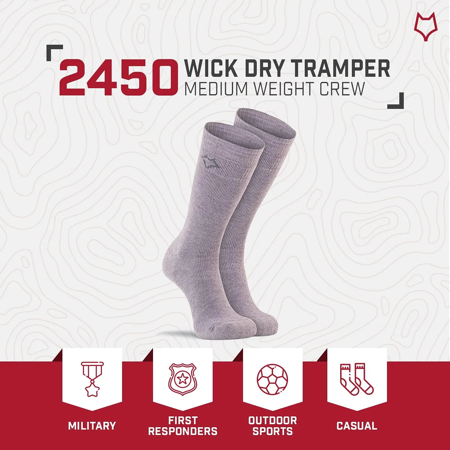 Fox River Wick Dry Tramper Merino Wool Crew Socks Medium Weight Men’s Hiking Sock with Moisture Wicking Fabric