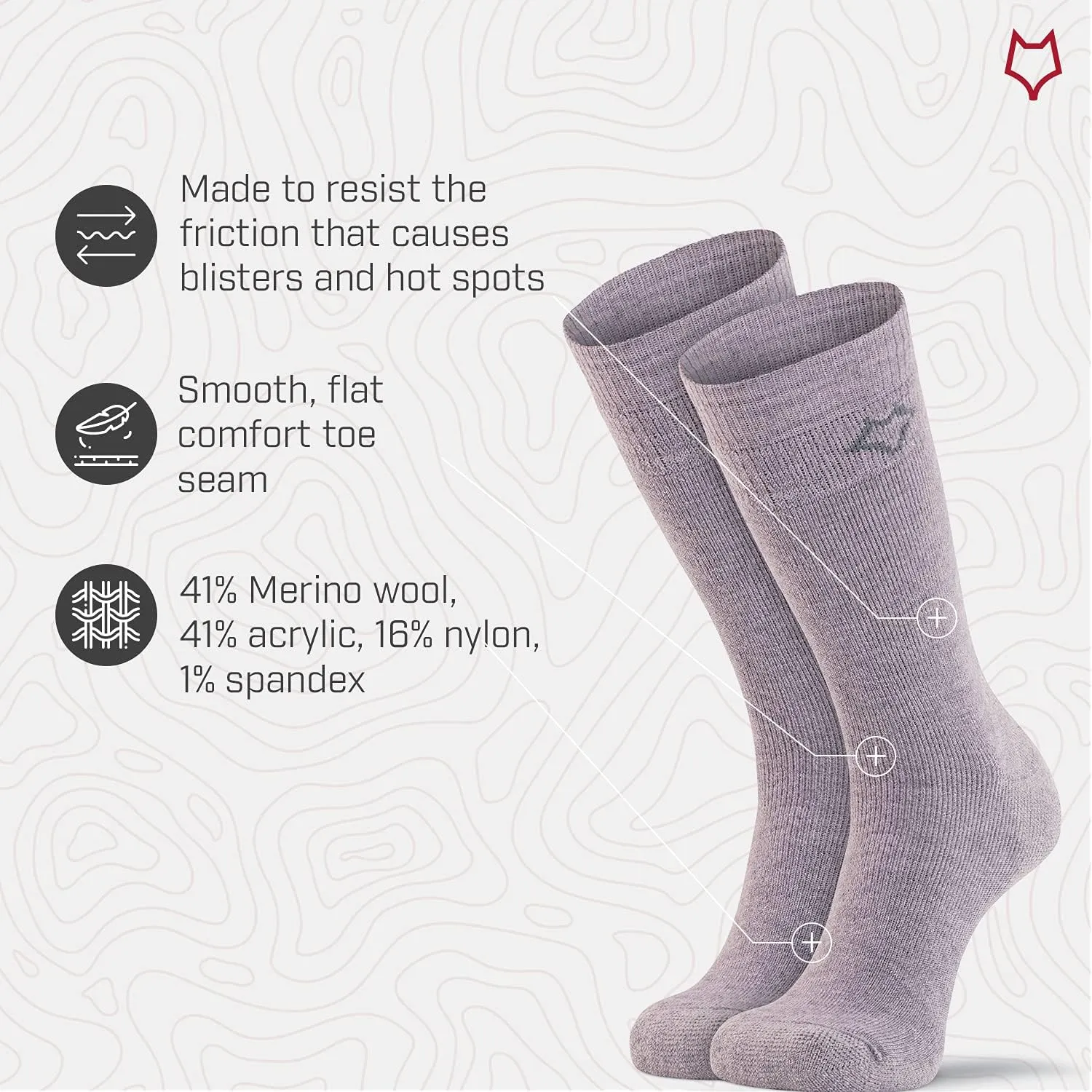 Fox River Wick Dry Tramper Merino Wool Crew Socks Medium Weight Men’s Hiking Sock with Moisture Wicking Fabric