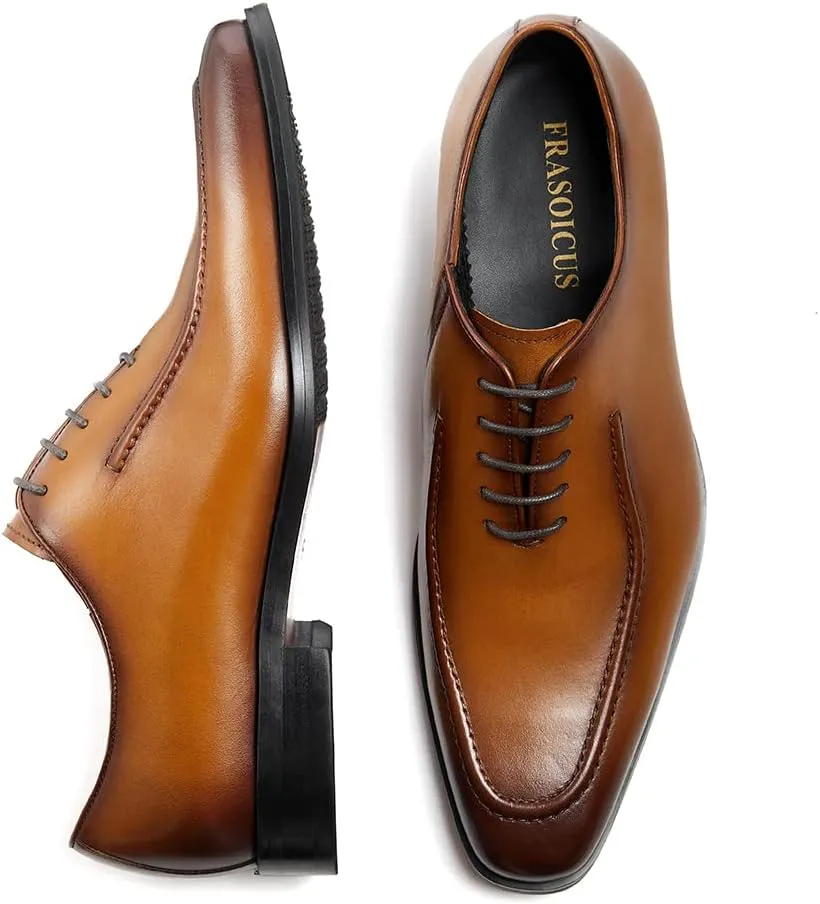 FRASOICUS Mens Oxford Shoes Mens Leather Dress Shoes Formal Dress Shoes for Men
