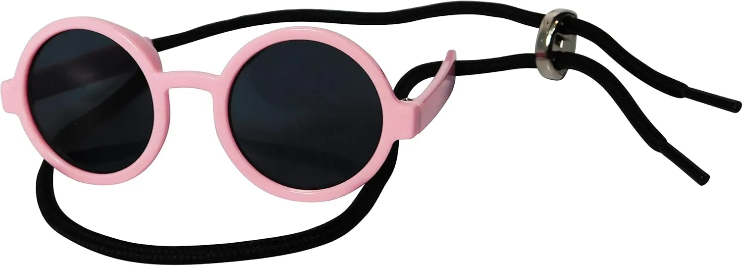 G016 Dog Cat Pet Round Sunglasses Goggles for Small Breed Dogs up to 15lbs (2-Pack Black   Pink)