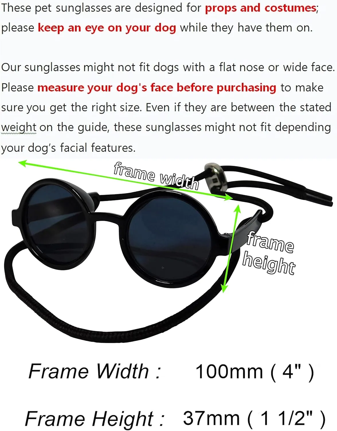 G016 Dog Cat Pet Round Sunglasses Goggles for Small Breed Dogs up to 15lbs (2-Pack Black   Pink)