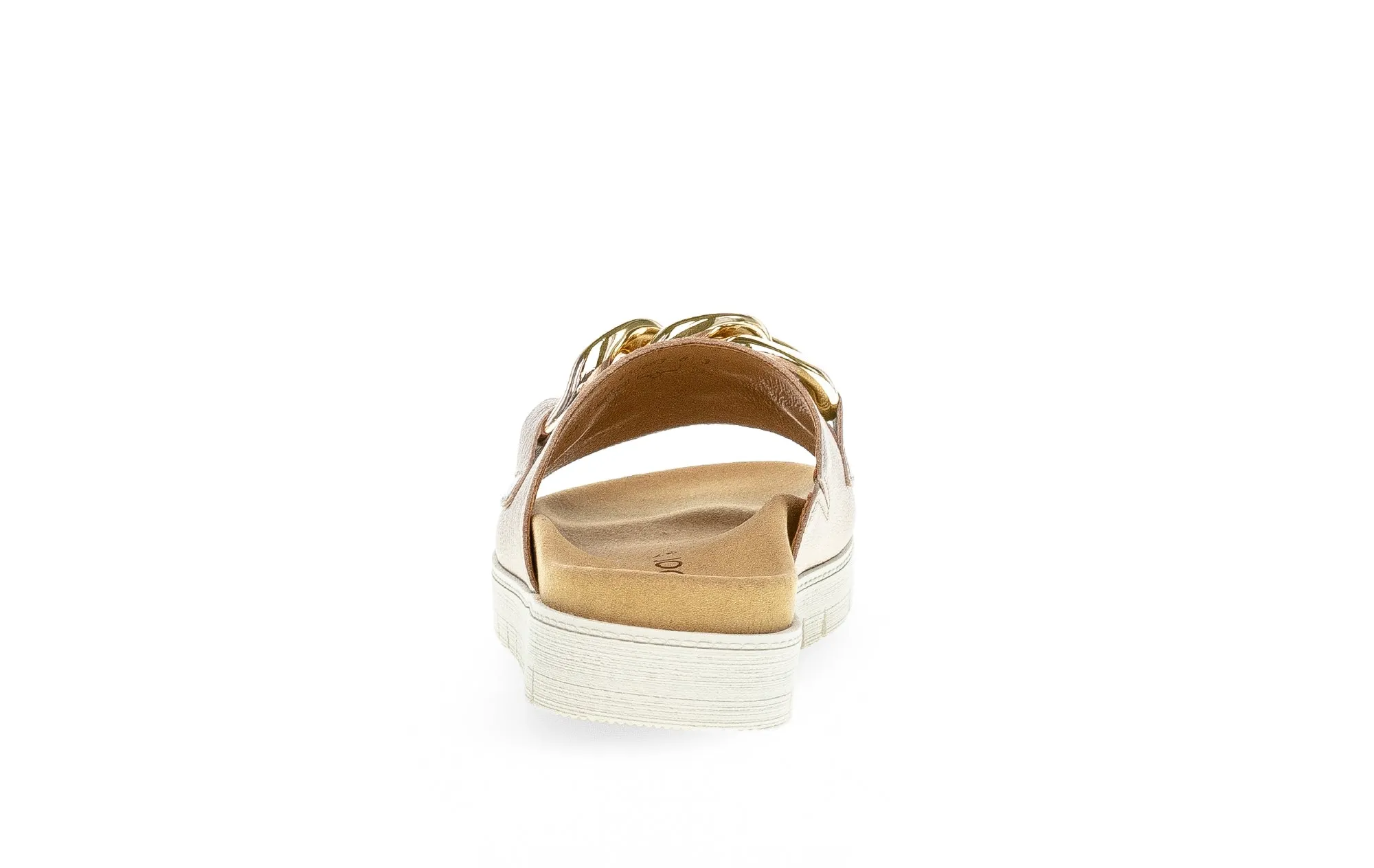GABOR - 43.743.62 FLAT MULE WITH CHAIN DETAIL - GOLD