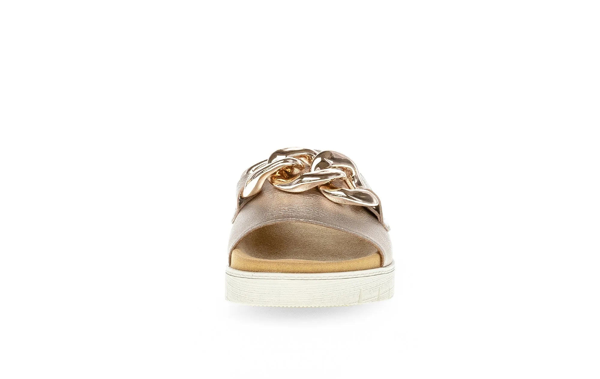 GABOR - 43.743.62 FLAT MULE WITH CHAIN DETAIL - GOLD