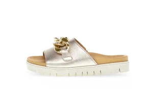 GABOR - 43.743.62 FLAT MULE WITH CHAIN DETAIL - GOLD