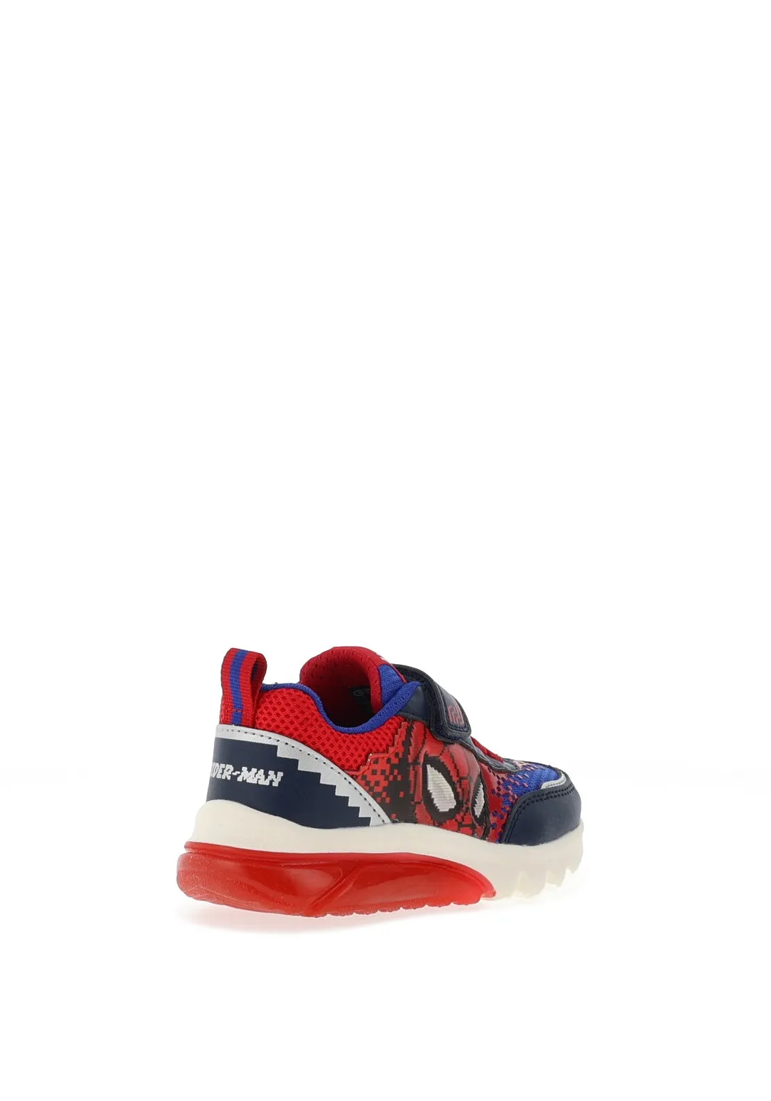 Geox Boys Lights Ciberdron Velcro Trainer, Multi