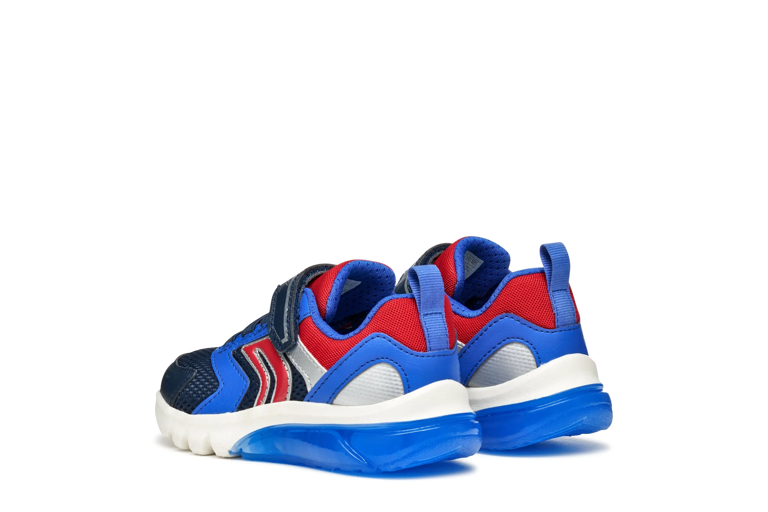 Geox Ciberdron Boys Navy Red Lights Trainer