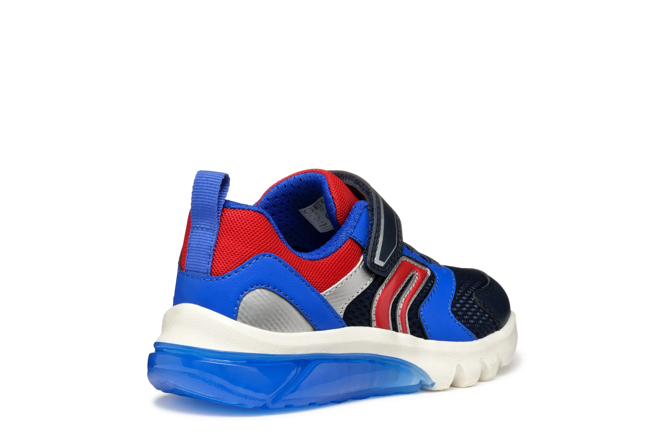 Geox Ciberdron Boys Navy Red Lights Trainer