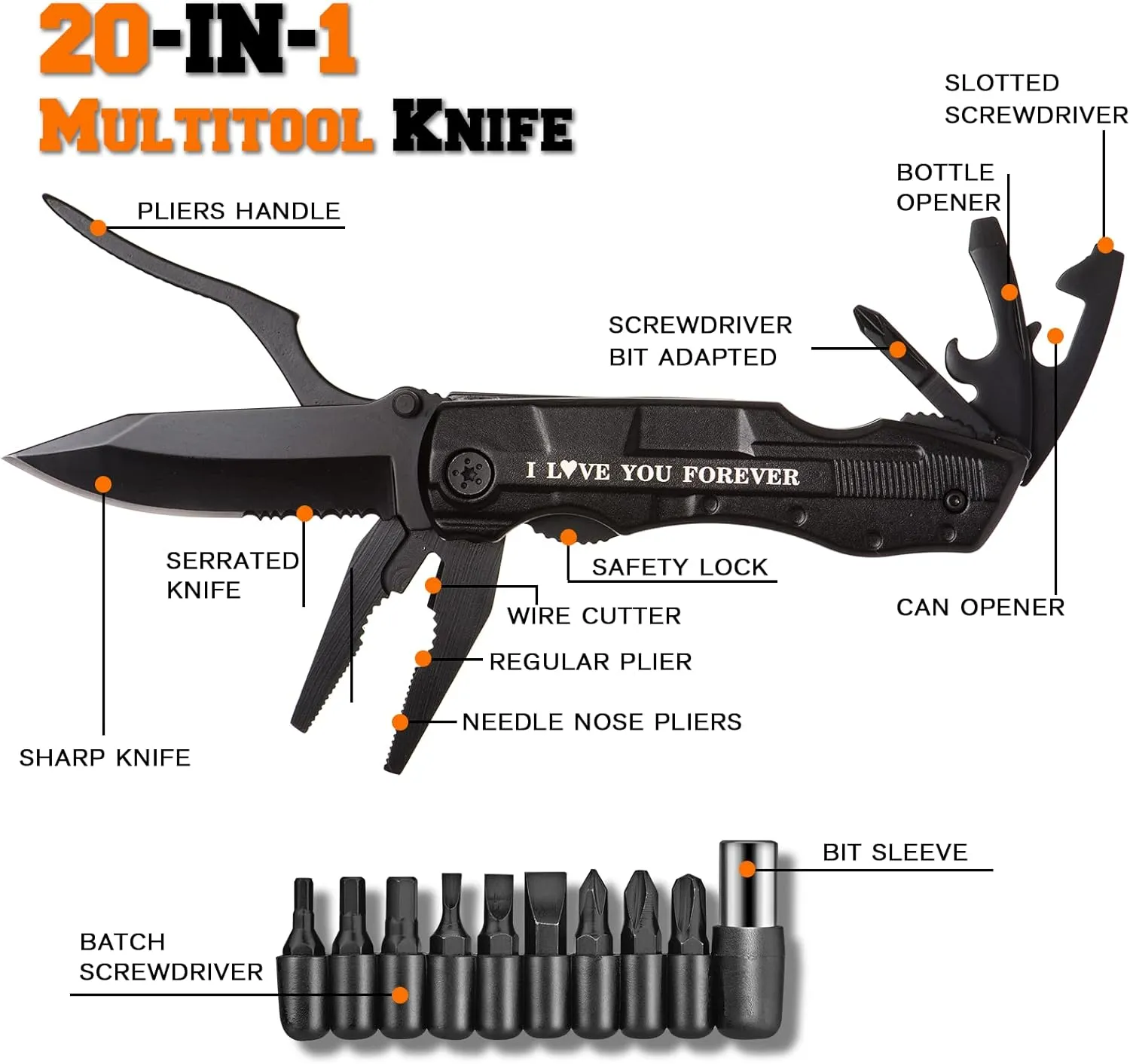 Gifts for Husband Boyfriend, Multitool Pocket Knife Gifts for Him, Stocking Stuffers for Men, Cool Gadgets for Christmas Anniversary Birthday