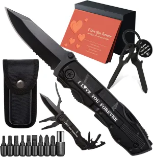 Gifts for Husband Boyfriend, Multitool Pocket Knife Gifts for Him, Stocking Stuffers for Men, Cool Gadgets for Christmas Anniversary Birthday