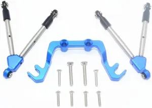 GPM Upgrades Aluminum Front Tie Rods with Stabilizer for C Hub -11Pc Set for 1/10 Slash 4X4 Lcg 68086-21 RC Car (Blue)
