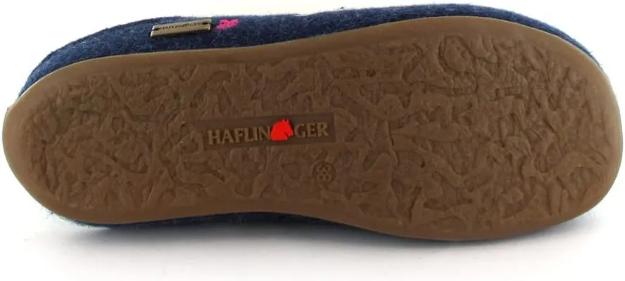 HAFLINGER Fafalline Wool Felt Butterfly Motif Womens Slip On Mule Slippers Unisex