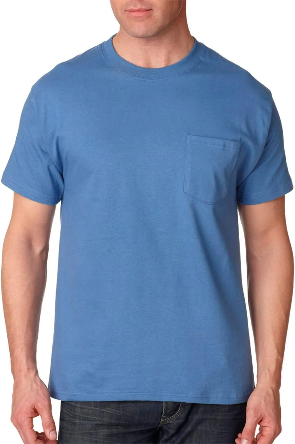 Hanes Men's Heavyweight Pocket T-Shirt, Beefy-T Full-Cut Cotton Pocket Tee for Men, Crewneck T-Shirt For Men, 1 or 2 Pack