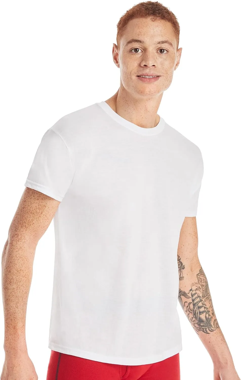 Hanes Men's Moisture-Wicking Crewneck Performance Undershirt, 5-Pack