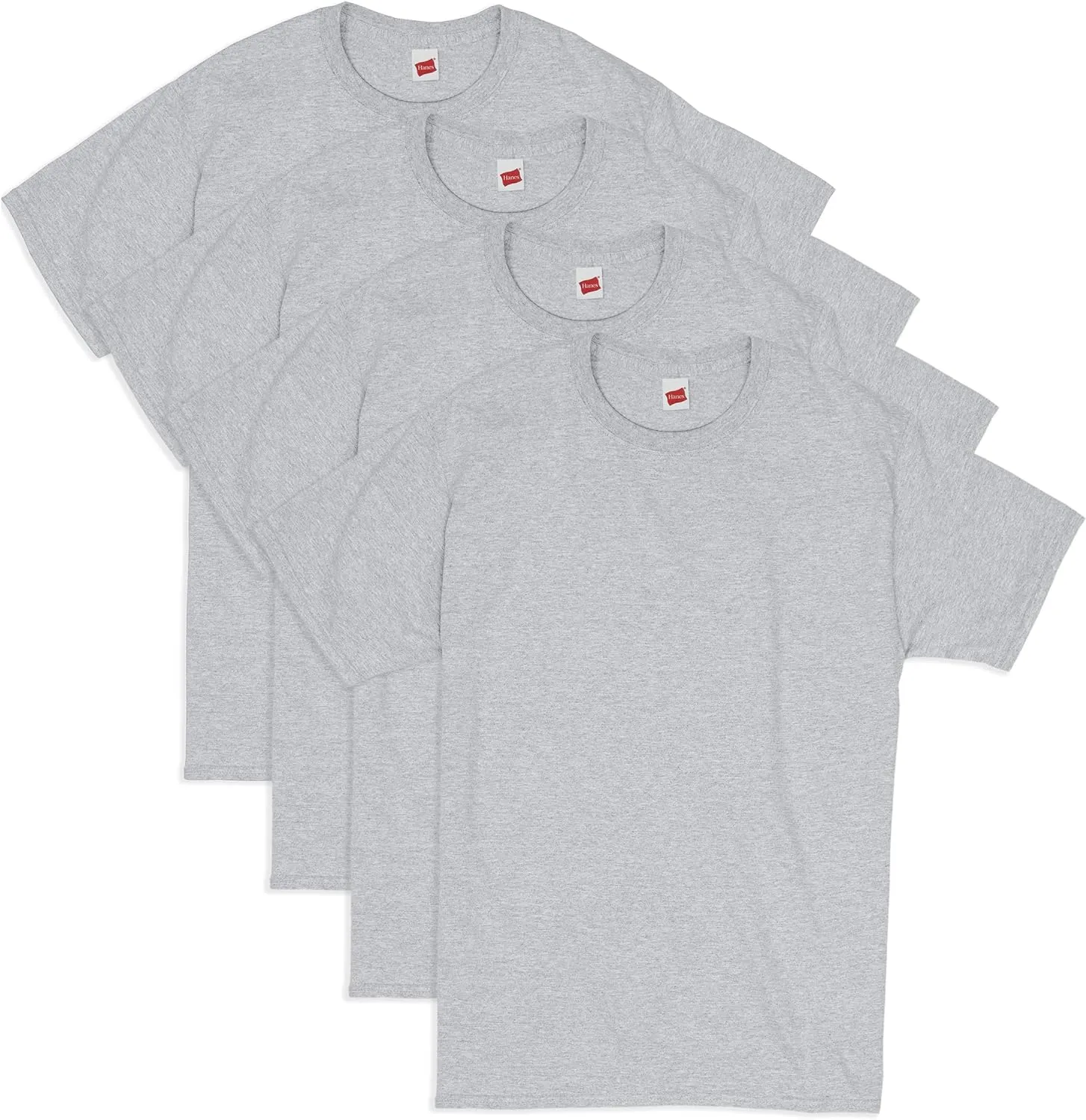 Hanes Men's Short Sleeve Essentials Crewneck Cotton T-Shirt, Multipack