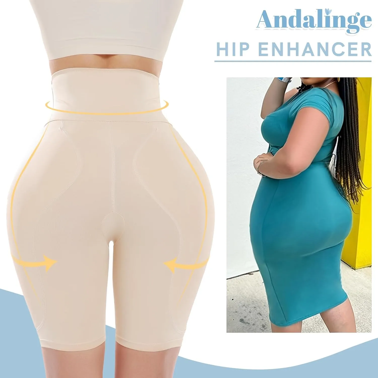 Hip Pads for Women Shapewear Butt Lifter Shaper with Butt Pads Hip Padded Shapewear Enhancer to Make Butt Bigger