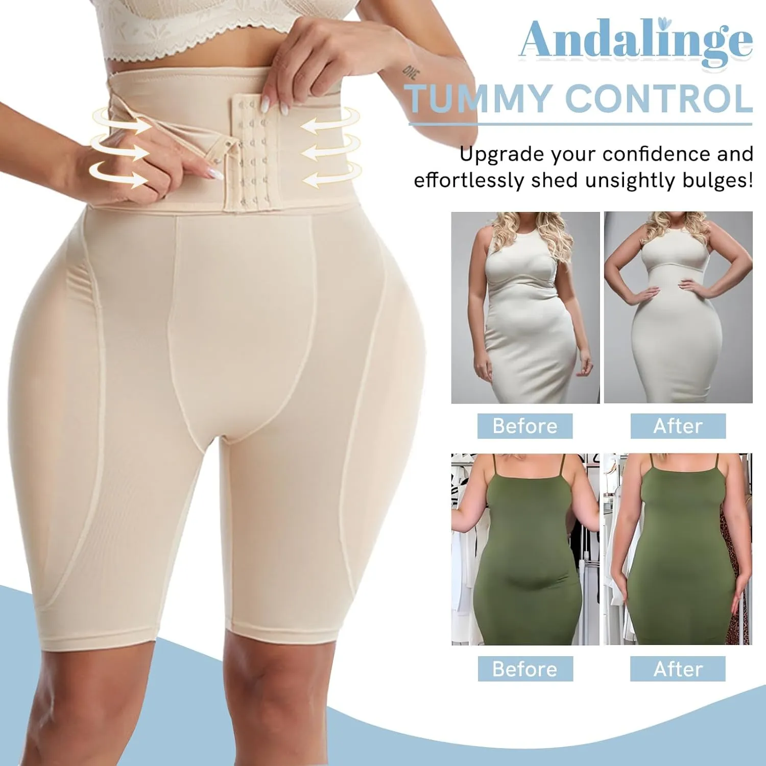 Hip Pads for Women Shapewear Butt Lifter Shaper with Butt Pads Hip Padded Shapewear Enhancer to Make Butt Bigger
