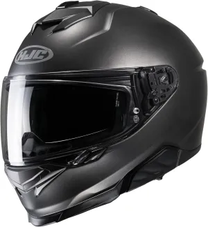 HJC i71 Metal Natural Motorcycle Helmet, DOT Approved (Semi Flat Titanium, Medium)
