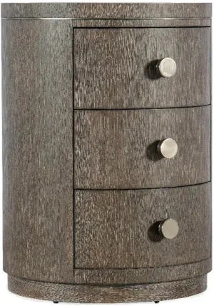 Hooker Furniture Modern Mood Round Wood Nightstand in Brown
