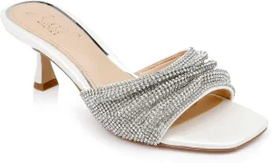 Jewel Badgley Mischka Humor Crystal Mules with Kitten Heel
