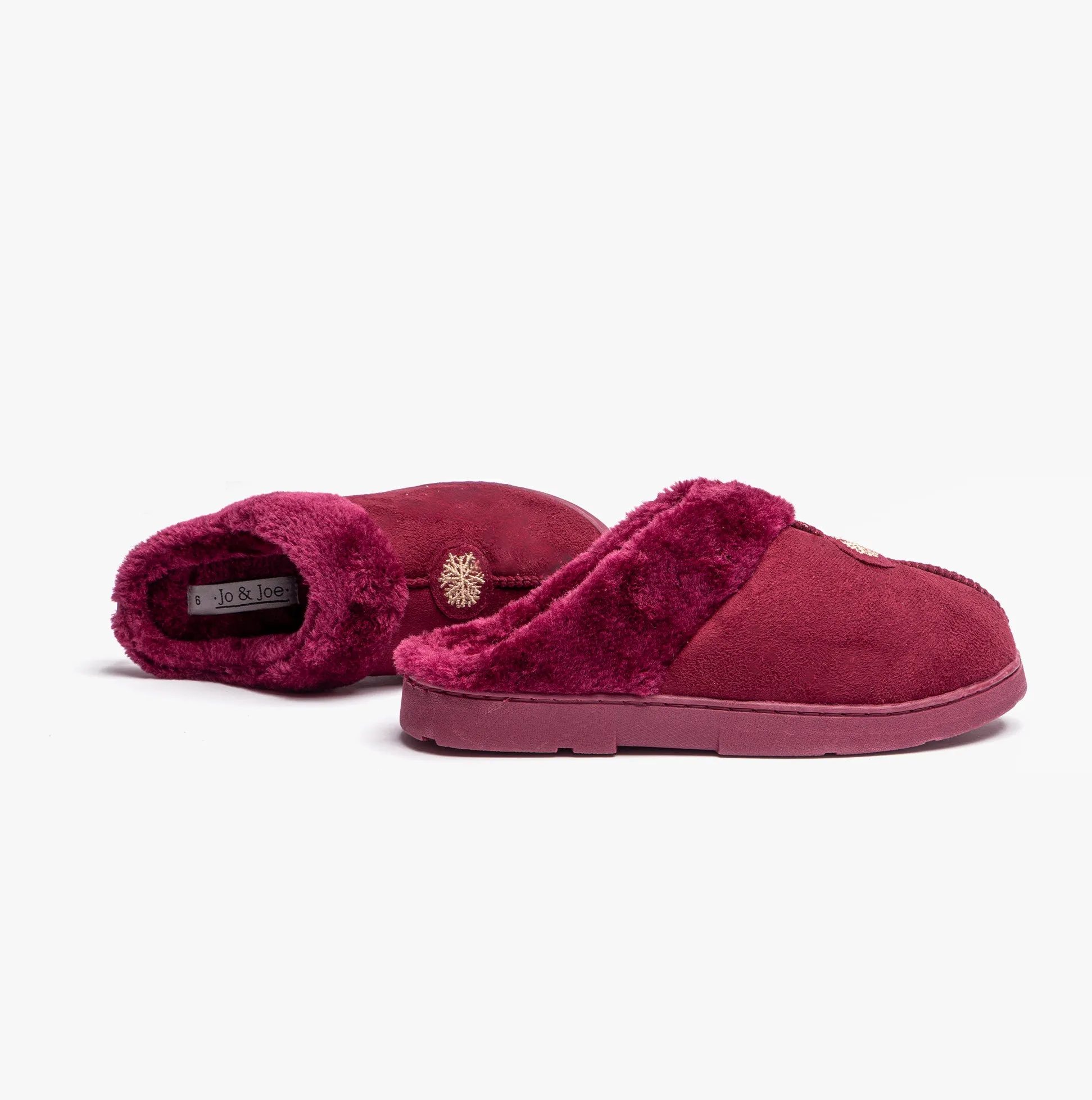 Jo & Joe SNUGGLE Womens Slippers Burgundy