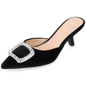Journee Womens Rishie Slip On Kitten Heel Mule Evening Pumps