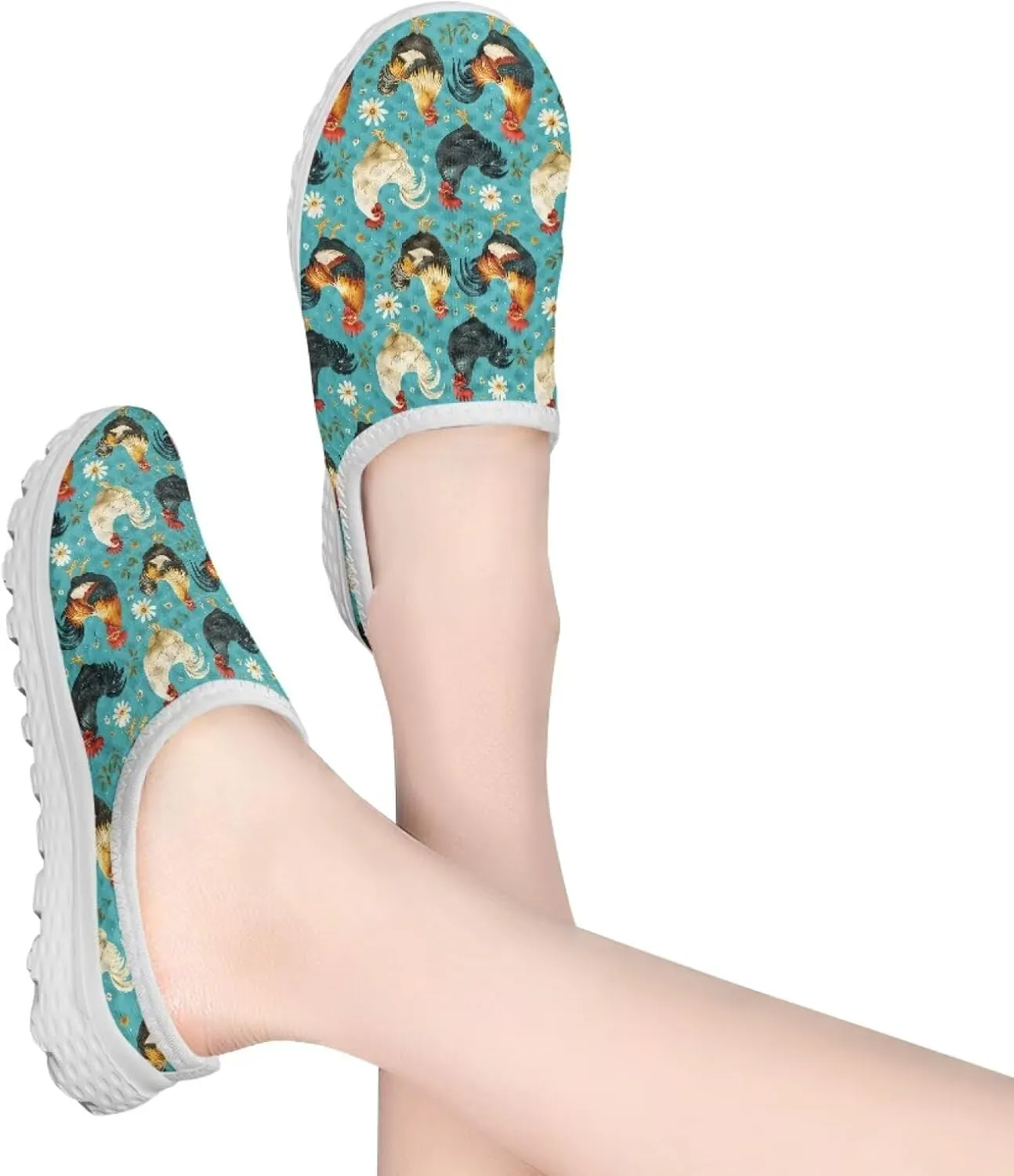 JoyLamoria Animal Pattern Womens Shoes Mule Backless Sneakers Sport Fashion Clog Casual Soft Lightweight Slip on Mesh