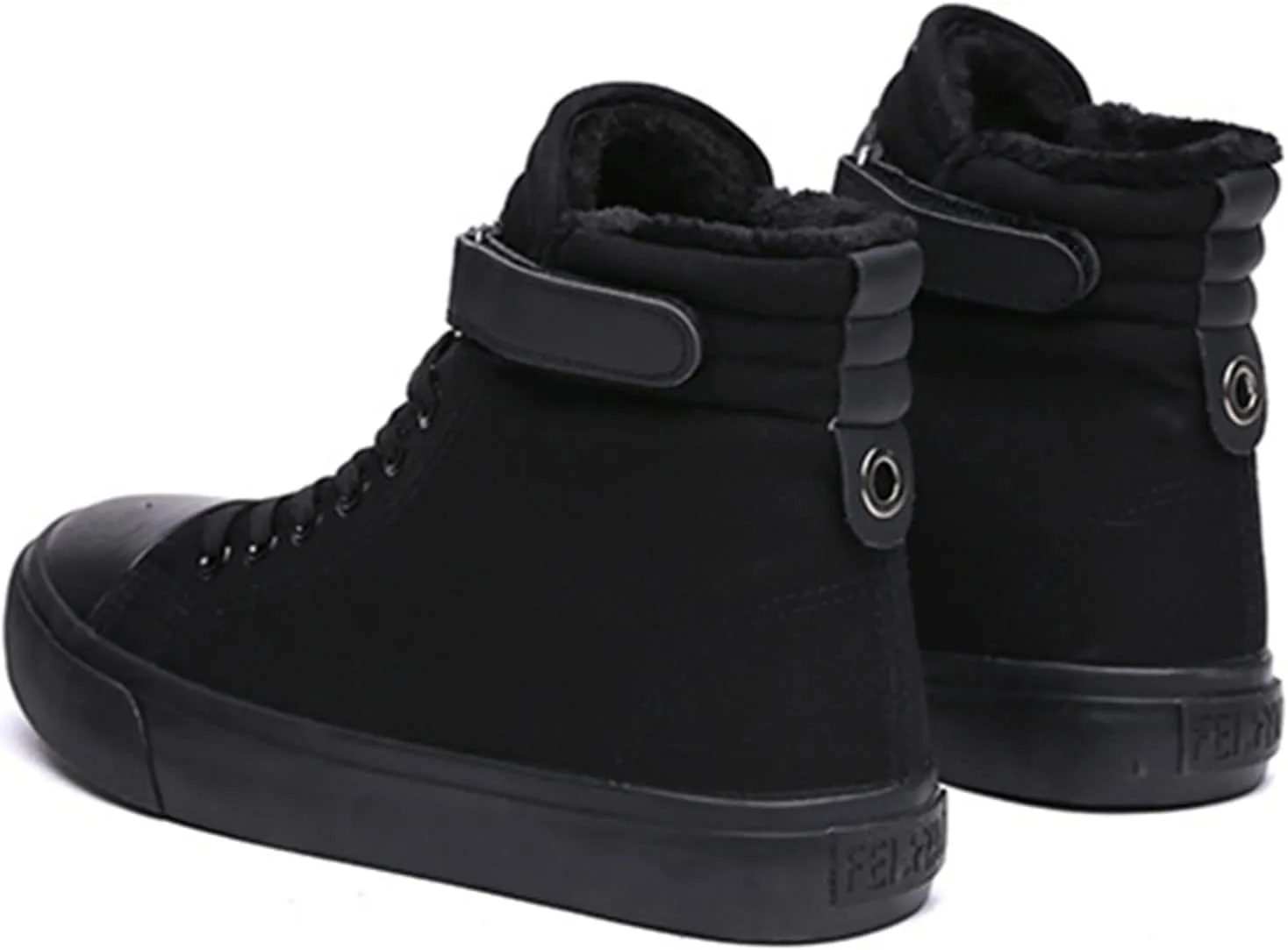 Julymens Unisex Women's Men's High-Top Canvas Shoes Plush Lining Winter Sports Shoes