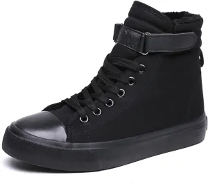 Julymens Unisex Women's Men's High-Top Canvas Shoes Plush Lining Winter Sports Shoes