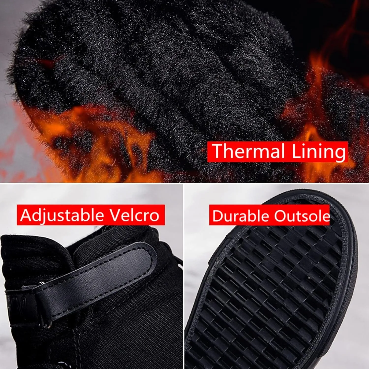 Julymens Unisex Women's Men's High-Top Canvas Shoes Plush Lining Winter Sports Shoes