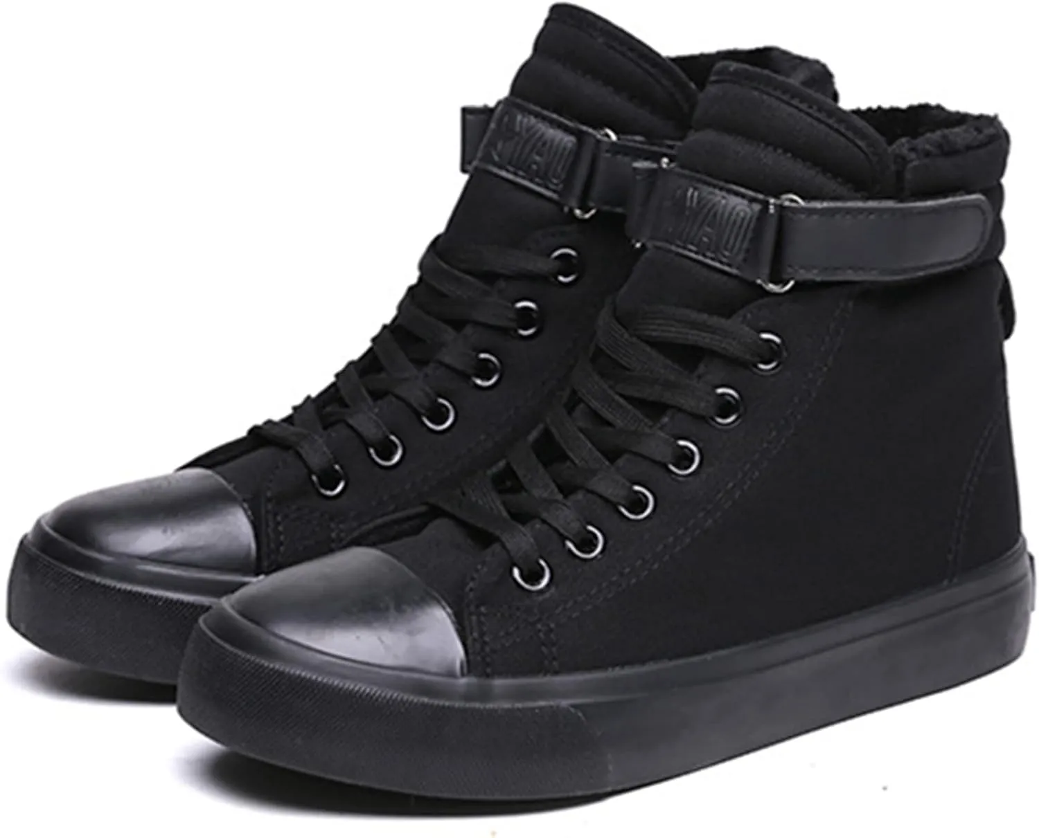 Julymens Unisex Women's Men's High-Top Canvas Shoes Plush Lining Winter Sports Shoes