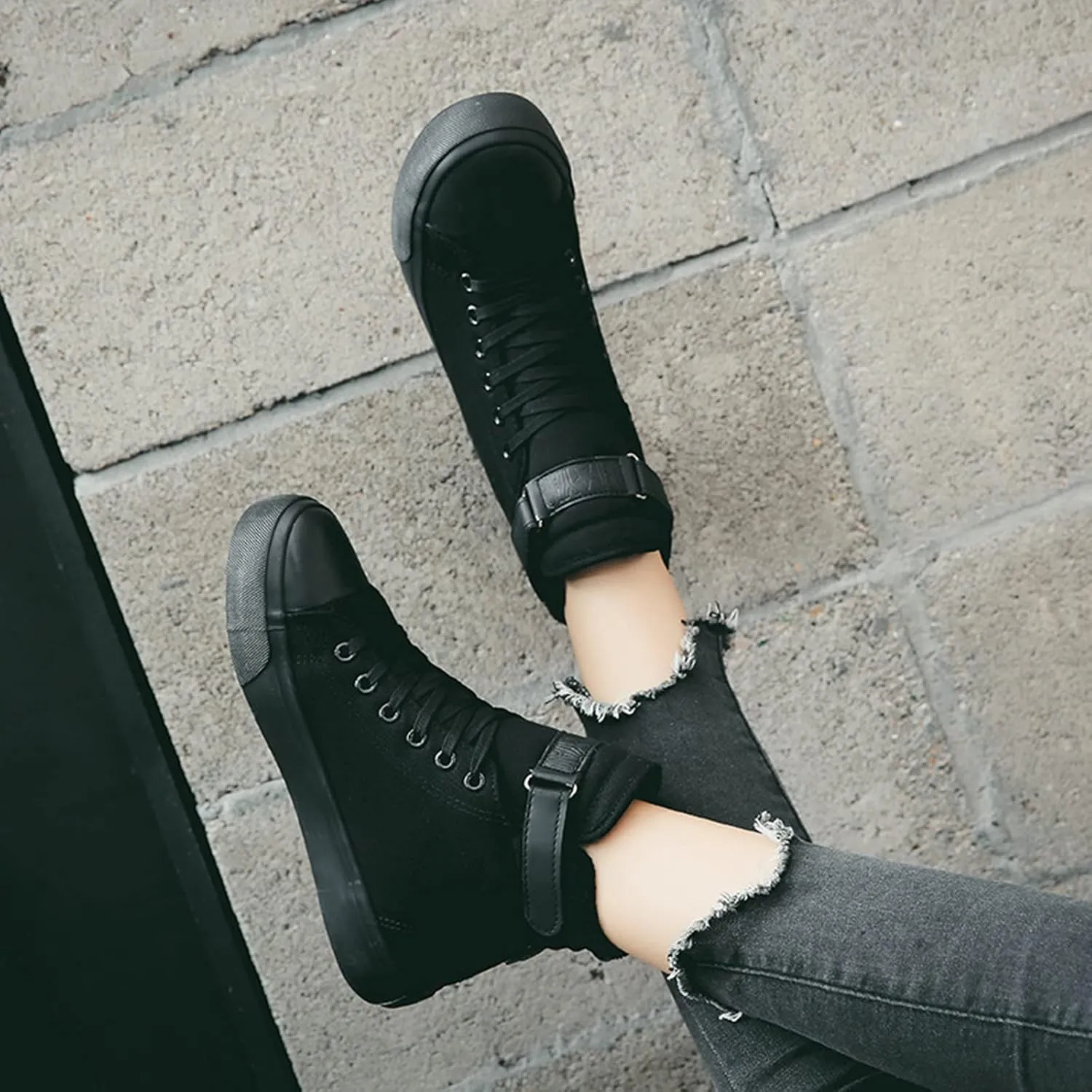 Julymens Unisex Women's Men's High-Top Canvas Shoes Plush Lining Winter Sports Shoes