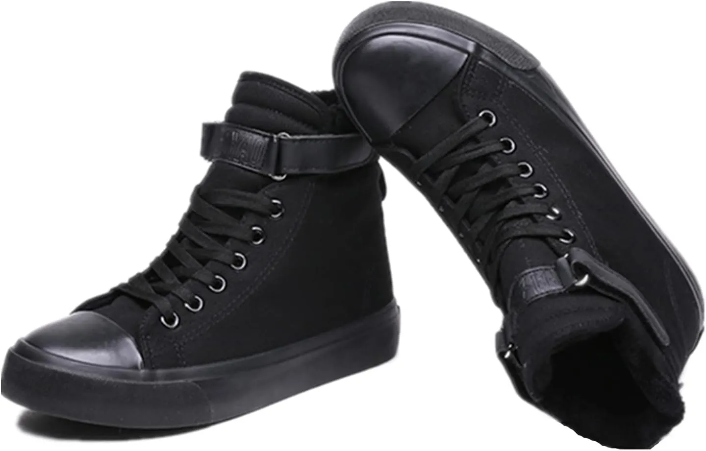 Julymens Unisex Women's Men's High-Top Canvas Shoes Plush Lining Winter Sports Shoes