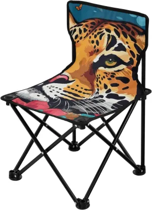 Kigai Folding Camping Chair Heavy Duty Chair Ultralight Compact Portable Beach Chair for Outdoor Camp, Hiking, Travel, Beach, Sporting Event and Picnic, Leopard
