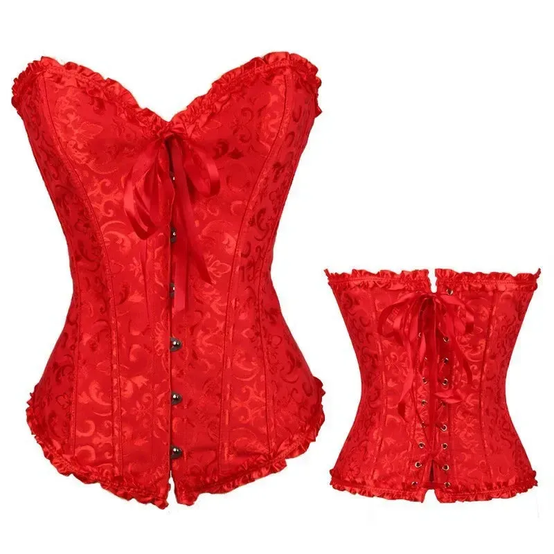 L Sexy Slimming Corsets Waist Trainer Body Shaper Fajas Gothic Corset Lace Up Boned Corselete Shapewear Women Clothes Plus Size