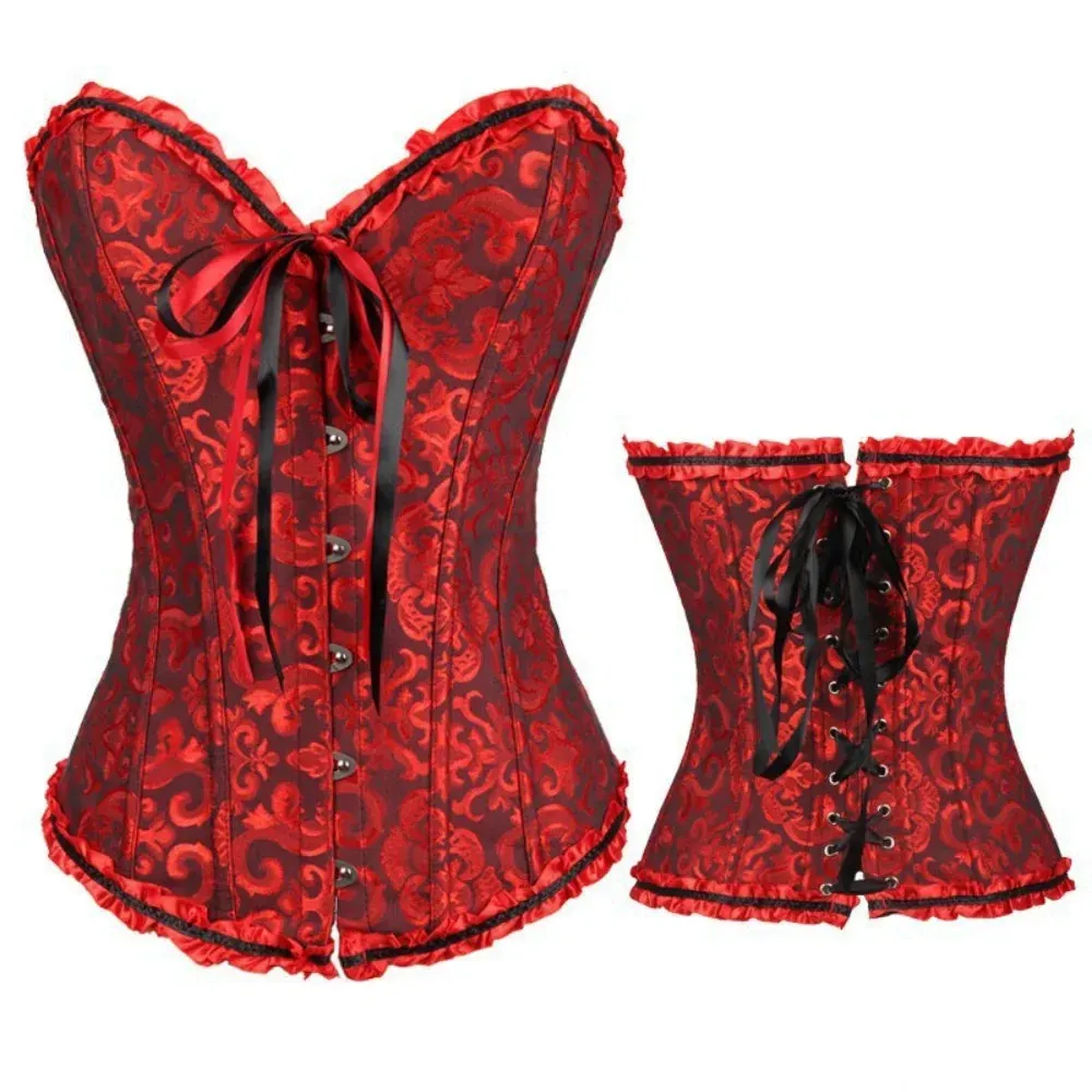 L Sexy Slimming Corsets Waist Trainer Body Shaper Fajas Gothic Corset Lace Up Boned Corselete Shapewear Women Clothes Plus Size