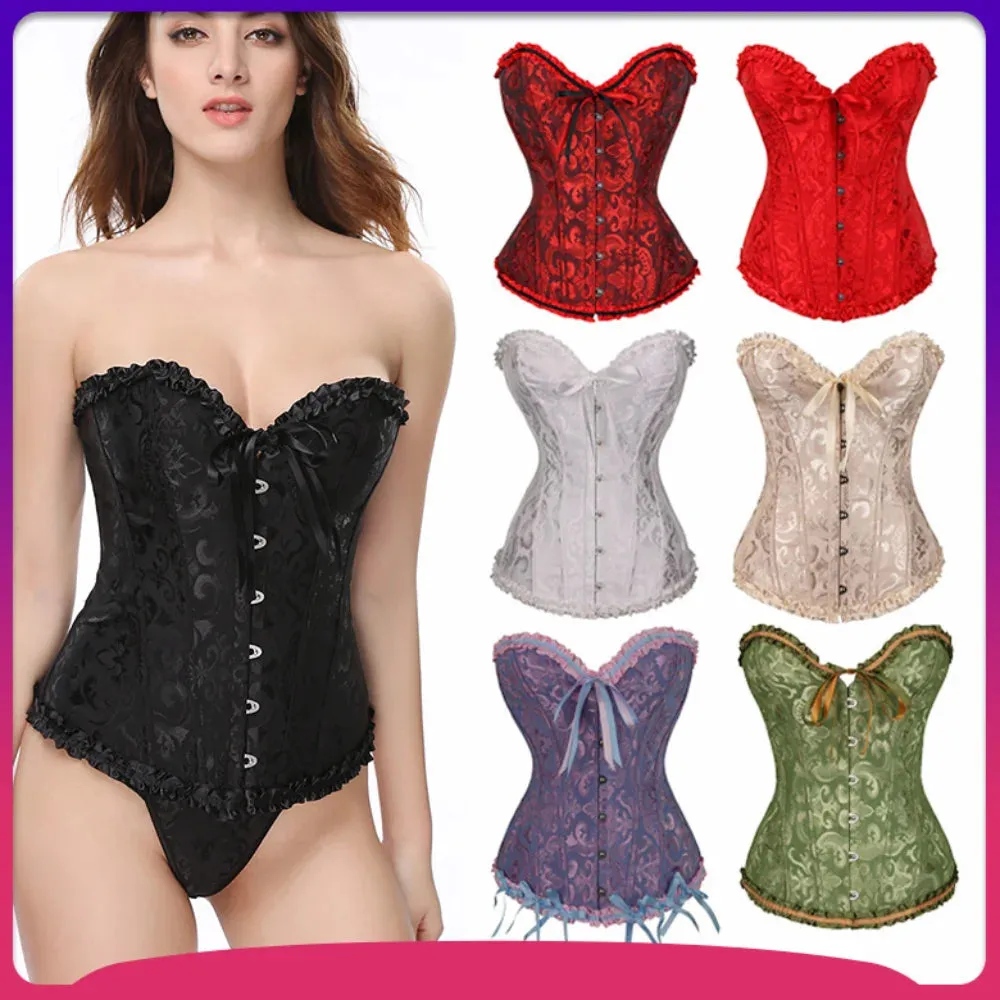 L Sexy Slimming Corsets Waist Trainer Body Shaper Fajas Gothic Corset Lace Up Boned Corselete Shapewear Women Clothes Plus Size