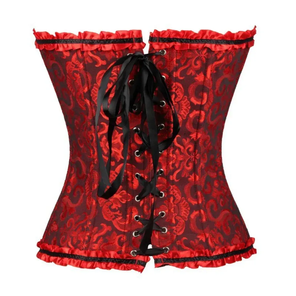 L Sexy Slimming Corsets Waist Trainer Body Shaper Fajas Gothic Corset Lace Up Boned Corselete Shapewear Women Clothes Plus Size